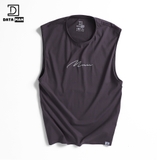 Áo thun TANKTOP nam DATAMAN, ngực thêu chữ Man, cổ tròn, form oversize, chất cotton co giãn 4 chiều- TANKTOPDT22-01