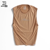 Áo thun TANKTOP nam DATAMAN, ngực thêu chữ Man, cổ tròn, form oversize, chất cotton co giãn 4 chiều- TANKTOPDT22-01