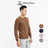 Áo len nam DATAMAN, cổ tròn, hoạ tiết vặn thừng cable-knit, chất liệu len lông cừu cao cấp, dày dặn, mềm mại - DT20
