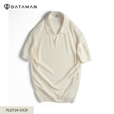 Áo POLO nam ngắn tay dệt kim DATAMAN, cổ chữ V, vải cotton mềm mại, không bai xù - PLDT24-01
