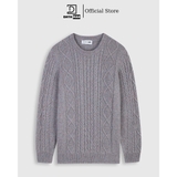 Áo len nam DATAMAN, cổ tròn, hoạ tiết vặn thừng cable-knit, chất liệu len lông cừu cao cấp, dày dặn, mềm mại - DT20