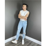 Áo thun TANKTOP nam DATAMAN, ngực thêu chữ Man, cổ tròn, form oversize, chất cotton co giãn 4 chiều- TANKTOPDT22-01