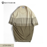Áo thun len dệt kim DATAMAN ngắn tay, kẻ ngang Gradient - LCT24-02