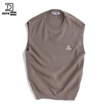 Áo gile len nam DATAMAN cao cấp, form rộng, unisex, thêu logo ở ngực, chất liệu len len lông cừu, style Hàn Quốc -  DT51