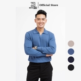 Áo Polo nam dài tay DATAMAN dệt kim, phong cách Hàn Quốc vải cotton chải kĩ mềm mịn, không bai xù, bo tay bo gấu - DT28