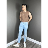 Áo thun TANKTOP nam DATAMAN, ngực thêu chữ Man, cổ tròn, form oversize, chất cotton co giãn 4 chiều- TANKTOPDT22-01
