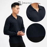Áo Polo nam dài tay DATAMAN dệt kim, phong cách Hàn Quốc vải cotton chải kĩ mềm mịn, không bai xù, bo tay bo gấu - DT28