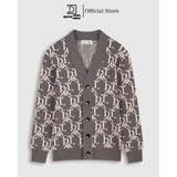 Áo Cardigan nam DATAMAN, len dệt Jacquard họa tiết Monogram DATA thời thượng, chất len dày dặn, siêu mềm mịn - DT22