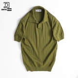 Áo Polo nam ngắn tay DATAMAN dệt kim, cổ chữ V, vải cotton chải kĩ mềm mịn, không bai xù - DT22-01