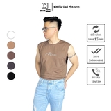Áo thun TANKTOP nam DATAMAN, ngực thêu chữ Man, cổ tròn, form oversize, chất cotton co giãn 4 chiều- TANKTOPDT22-01