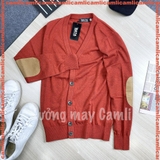 Áo CARDIGAN nam mỏng, mở khuy, cổ chữ V, đáp da lộn khuỷu tay, chất cotton mềm mịn, KHÔNG BAI XÙ - DT22-03