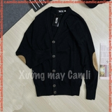 Áo CARDIGAN nam mỏng, mở khuy, cổ chữ V, đáp da lộn khuỷu tay, chất cotton mềm mịn, KHÔNG BAI XÙ - DT22-03