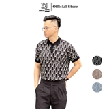 Áo POLO nam DATAMAN dệt kim, họa tiết MONOGRAM trẻ trung, chất liệu Mongtoghi mềm, nhẹ - POLODT22-02