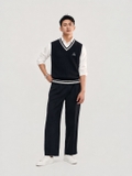 Áo gile len nam DATAMAN cao cấp, form rộng, unisex, thêu logo ở ngực, chất liệu len len lông cừu, style Hàn Quốc -  DT51