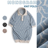 Áo POLO nam DATAMAN dệt kim, họa tiết MONOGRAM trẻ trung, chất liệu Mongtoghi mềm, nhẹ - POLODT22-02