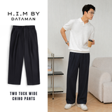 Quần Vải Ống Rộng Xếp Ly  - TWO TUCK WIDE CHINO PANTS - H.I.M STUDIO