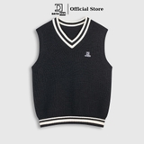 Áo gile len nam DATAMAN cao cấp, form rộng, unisex, thêu logo ở ngực, chất liệu len len lông cừu, style Hàn Quốc -  DT51