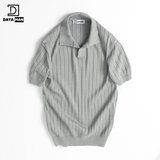 Áo Polo nam ngắn tay DATAMAN dệt kim, cổ chữ V, vải cotton chải kĩ mềm mịn, không bai xù - DT22-01