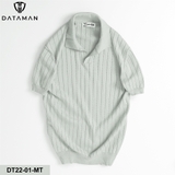 Áo Polo nam ngắn tay DATAMAN dệt kim, cổ chữ V, vải cotton chải kĩ mềm mịn, không bai xù - DT22-01