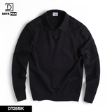 Áo Polo nam dài tay DATAMAN dệt kim, phong cách Hàn Quốc vải cotton chải kĩ mềm mịn, không bai xù, bo tay bo gấu - DT28