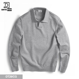 Áo Polo nam dài tay DATAMAN dệt kim, phong cách Hàn Quốc vải cotton chải kĩ mềm mịn, không bai xù, bo tay bo gấu - DT28