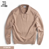 Áo Polo nam dài tay DATAMAN dệt kim, phong cách Hàn Quốc vải cotton chải kĩ mềm mịn, không bai xù, bo tay bo gấu - DT28