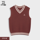 Áo gile len nam DATAMAN cao cấp, form rộng, unisex, thêu logo ở ngực, chất liệu len len lông cừu, style Hàn Quốc -  DT51