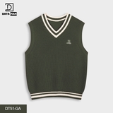 Áo gile len nam DATAMAN cao cấp, form rộng, unisex, thêu logo ở ngực, chất liệu len len lông cừu, style Hàn Quốc -  DT51