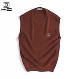 Áo gile len nam DATAMAN cao cấp, form rộng, unisex, thêu logo ở ngực, chất liệu len len lông cừu, style Hàn Quốc -  DT51