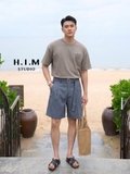 Quần Short Xếp Ly Thắt Lưng - Belted Kaki Shorts - H.I.M STUDIO by DATAMAN - QSH2412