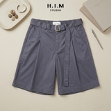 Quần Short Xếp Ly Thắt Lưng - Belted Kaki Shorts - H.I.M STUDIO by DATAMAN - QSH2412
