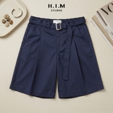 Quần Short Xếp Ly Thắt Lưng - Belted Kaki Shorts - H.I.M STUDIO by DATAMAN - QSH2412