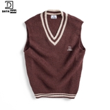 Áo gile len nam DATAMAN cao cấp, unisex, thêu logo ở ngực, chất len mohair cào xù, style Hàn Quốc - DT22-30