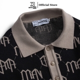 Áo POLO nam monogram cổ bẻ dài tay dệt kim DATAMAN chất liệu visco mềm mại - DT22-29