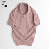 Áo Polo nam ngắn tay DATAMAN dệt kim, cổ chữ V, vải cotton chải kĩ mềm mịn, không bai xù - DT22-01