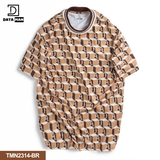 Áo thun Unisex cổ tròn tay ngắn họa tiết Cube Monogram dáng Overfit - TMN2314