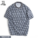 Áo thun Unisex cổ tròn tay ngắn họa tiết Cube Monogram dáng Overfit - TMN2314