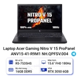 Laptop Acer Gaming Nitro V 15 ProPanel ANV15 41 R9M1 - NH.QPFSV.004 (R5 7535HS, 16GB, 512GB, RTX3050 6GB, Full HD 180Hz, Win11)