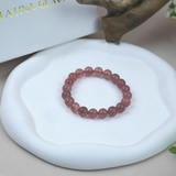 Vòng Tay Đá Thạch Anh Dâu Tây Strawberry Quartz 5A Tự Nhiên - Sắc Hồng Ngọt Ngào TATINA GEMS. (Tặng Bộ Hộp Đựng Sang Trọng)