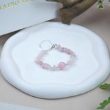 Vòng Tay Đá Thạch Anh Hồng Vụn MàI Bóng Tự Nhiên Mix Hạt Chuyển Vận Cao Cấp TATINA GEMS. (Tặng Bộ Hộp Đựng Sang Trọng)
