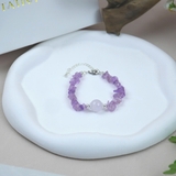 Vòng Tay Đá Thạch Anh Tím Vụn MàI Bóng Tự Nhiên Mix Hạt Chuyển Vận Cao Cấp TATINA GEMS. (Tặng Bộ Hộp Đựng Sang Trọng)