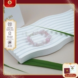 Vòng Tay Đá Thạch Anh Hồng Vụn MàI Bóng Tự Nhiên Mix Hạt Chuyển Vận Cao Cấp TATINA GEMS. (Tặng Bộ Hộp Đựng Sang Trọng)