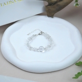 Vòng Tay Đá Thạch Anh Trắng Vụn MàI Bóng Tự Nhiên Mix Hạt Chuyển Vận Cao Cấp TATINA GEMS. (Tặng Bộ Hộp Đựng Sang Trọng)