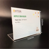 Kệ mica 1 mặt Enter F02-L 210x150mm A5 ngang, Kệ menu chữ L, Khung thông tin sản phẩm, Khung bảng giá, Kệ trưng bày để bàn (20)
