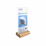 Kệ mica 2 mặt Enter E43 100x210mm đế gỗ 1/3A4 đứng, Kệ menu nhà hàng, Standee mica để bàn, Bảng quét mã QR Code (20)