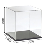 Hộp mica Enter BOX101 10x10x10cm mica dày 2mm, đế đen 5mmx2 vuông, Hộp trưng bày mô hình, Hộp mica trong chống bụi