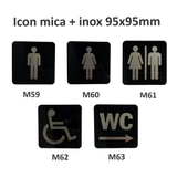 Icon mica + inox M59 / M60 / M61 / M62 / M63 95x95mm