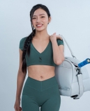 Áo bra thể thao nữ cổ tim tay ngắn