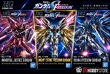 COMBO HG 1/144 RISING FREEDOM GUNDAM +  IMMORTAL JUSTICE GUNDAM + MIGHTY STRIKE FREEDOM GUNDAM