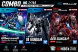 COMBO HG 1/144 RX-78-01 01 + GUNDAM RED GUNDAM +  WHITE GUNDAM